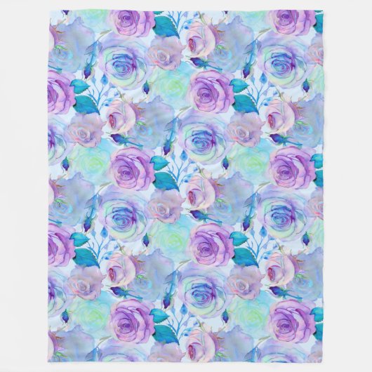 Blumenwirbel Fleecedecke (Vorderseite)