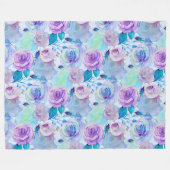 Blumenwirbel Fleecedecke (Vorderseite (Horizontal))