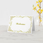 Blumenwirbel mit Begrüßung Karte (Gelbe Blume)