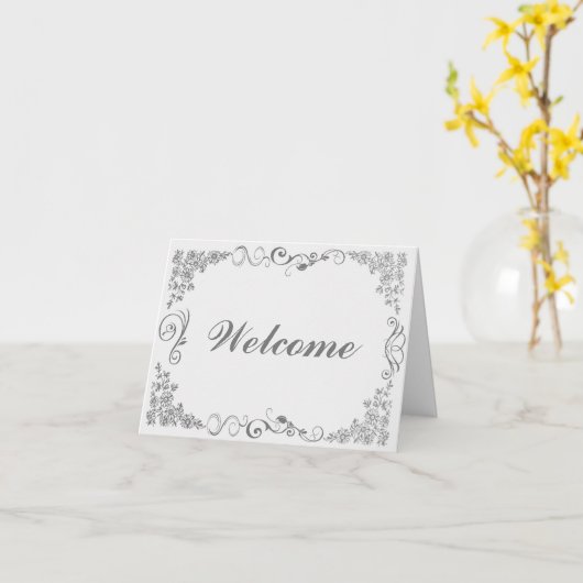 Blumenwirbel mit Begrüßung Karte (Gelbe Blume)