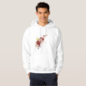 Blumenwirbel mit roten Blume und Hummingbird Hoodie (Vorne ganz)