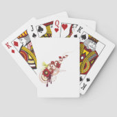 Blumenwirbel mit roten Blume und Hummingbird Spielkarten (Rückseite)