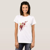 Blumenwirbel mit roten Blume und Hummingbird T-Shirt (Vorne ganz)