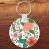 Blumenwirbel Ornamente Schlüsselanhänger (Vorderseite)