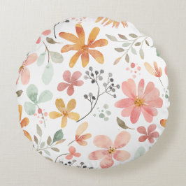 Blumenwirbel Rundes Kissen