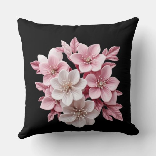 Blumenwirbelkissen - Elegantes Weddin-Brautparty Kissen (Rückseite)