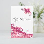 BlumenWirbels-Ruhestands-Party Einladung (Stehend Vorderseite)