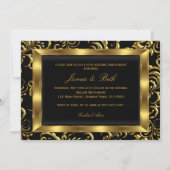 Blumenwirl Bow Foto 50. Hochzeitstag Einladung (Rückseite)