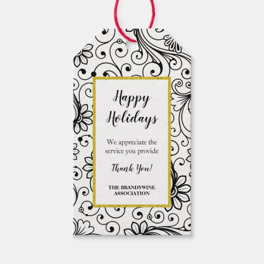 Blumenwirt-Urlaub danke Ihnen dem Tag Geschenkanhänger (Vorderseite)