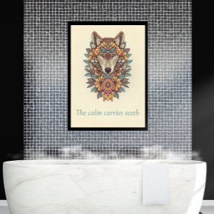 Blumenwolf Boho-Zitat Wandkunst Leinwanddruck