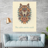 Blumenwolf Boho-Zitat Wandkunstposter Poster