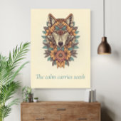 Blumenwolf Boho-Zitat Wandkunstposter Poster