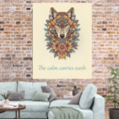 Blumenwolf Boho-Zitat Wandkunstposter Poster