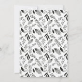 Blumenwreath-Hand gezeichnete Save the Date Karte (Rückseite)