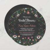 Blumenwreath-Tafel-Brautparty-Einladungen Einladung (Vorne/Hinten)