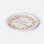 BlumenWreathpapier-Teller Pappteller (Schrägansicht)