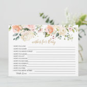 Blumenwünsche für Baby Shower Game Einladung (Stehend Vorderseite)