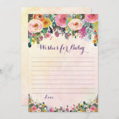 Blumenwünsche für Babyberatungskarten Hinweiskarte (Vorne/Hinten)