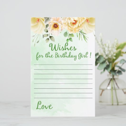 Blumenwünsche für das Geburtstagsmädchen (Stehend Vorderseite)