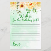 Blumenwünsche für das Geburtstagsmädchen (Vorderseite)