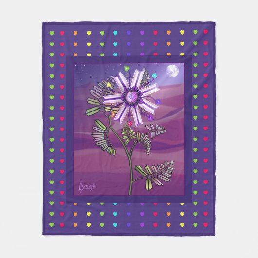 Blumenwüsten-Flies-Decke Fleecedecke (Vorderseite)