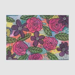 Blumenzähne Papiertücher Lila rosa Muster Seidenpapier