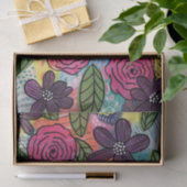 Blumenzähne Papiertücher Lila rosa Muster Seidenpapier (Geschenk)