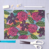 Blumenzähne Papiertücher Lila rosa Muster Seidenpapier (Handwerk)