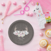 Blumenzange + Barnwood Wedding Pappteller (Party)