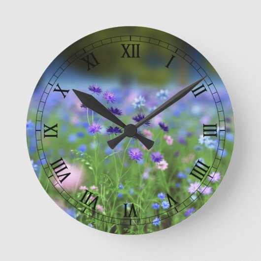 Blumenzange Runde Wanduhr (Vorderseite)