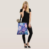 Blumenzangen-Mehrblauer Drucktasche Tasche (Am Model)