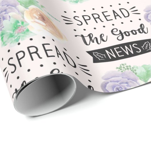 Blumenzapier Geschenkpapier (Rolleneckpunkt)