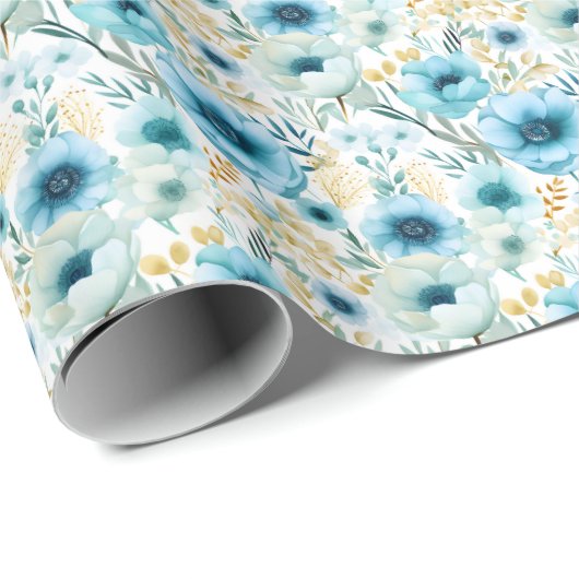 Blumenzapier Geschenkpapier (Rolleneckpunkt)