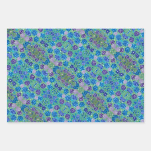 Blumenzapier Geschenkpapier Set (Vorderseite 2)