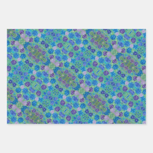 Blumenzapier Geschenkpapier Set (Vorderseite)