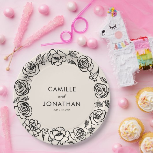 Blumenzapier Pappteller (Party)