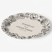 Blumenzapier Pappteller (Schrägansicht)