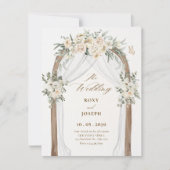 Blumenzarge Wasserfarbe Einladung (Vorderseite)