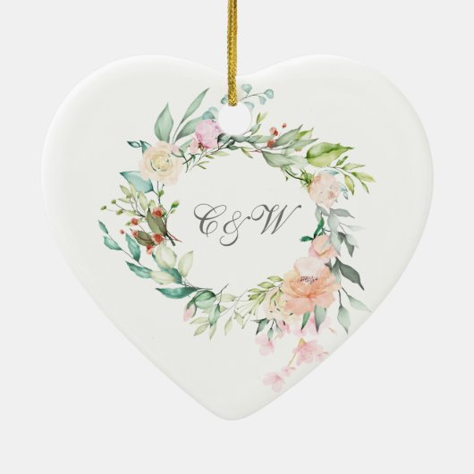 Blumenzarte zum Geburtstag Keramik Ornament (Hinten)