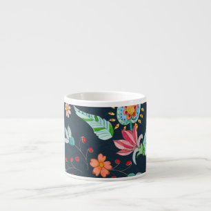 Blumenzauber: Aquarellfarbene Blume Espressotasse