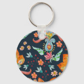 Blumenzauber: Aquarellfarbene Blume Schlüsselanhänger (Rückseite)