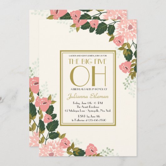 Blumenzauber Einladung (Vorne/Hinten)