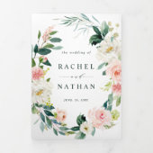 Blumenzauber-Hochzeit Dreifach Gefaltete Einladung (Cover)