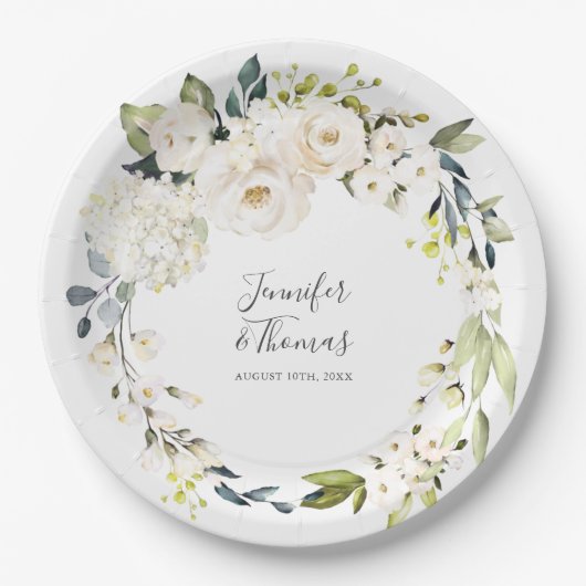 Blumenzauber-Hochzeit Pappteller (Vorderseite)