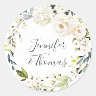 Blumenzauber-Hochzeit Runder Aufkleber