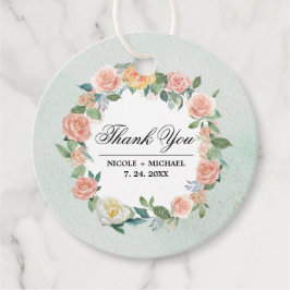 Blumenzauber-Hochzeit von Wasserfarben Vielen Dank Geschenkanhänger