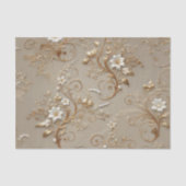 Blumenzauber mit weißer und golfblütiger Decoupage Seidenpapier (Vorderseite)