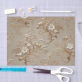 Blumenzauber mit weißer und golfblütiger Decoupage Seidenpapier (Handwerk)