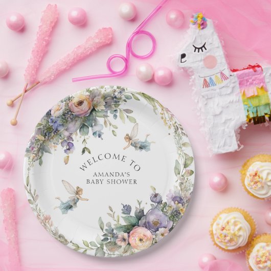 Blumenzauberer Fairy Tea Party Baby Girl Dusche Pappteller (Party)