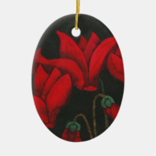 Blumenzauberkunst "Red Cyclaman" Keramik Ornament